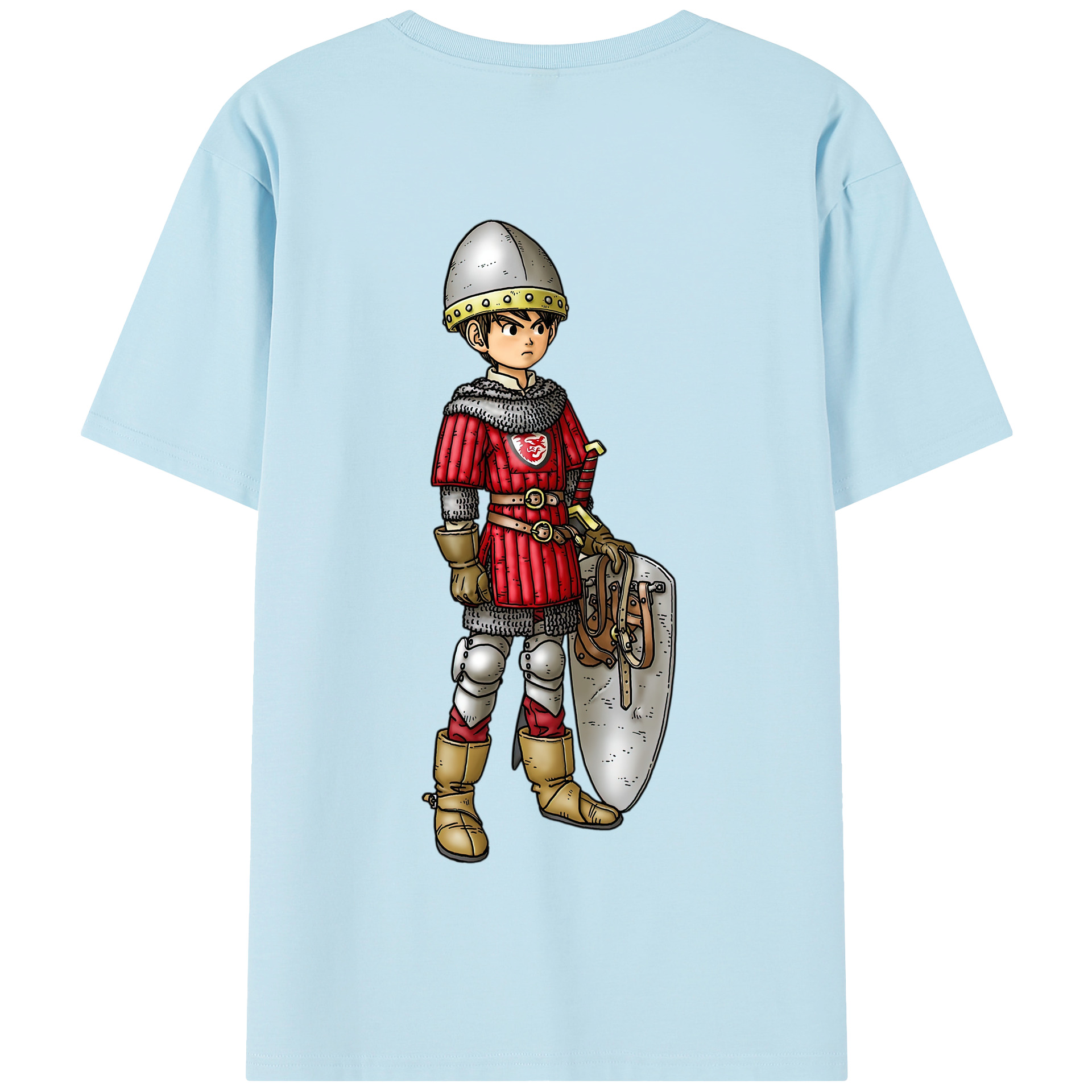 （画像用） ドラゴンクエスト Doragon Kuesuto Dragon Quest 綿100％半袖Tシャツ（背面プリント）